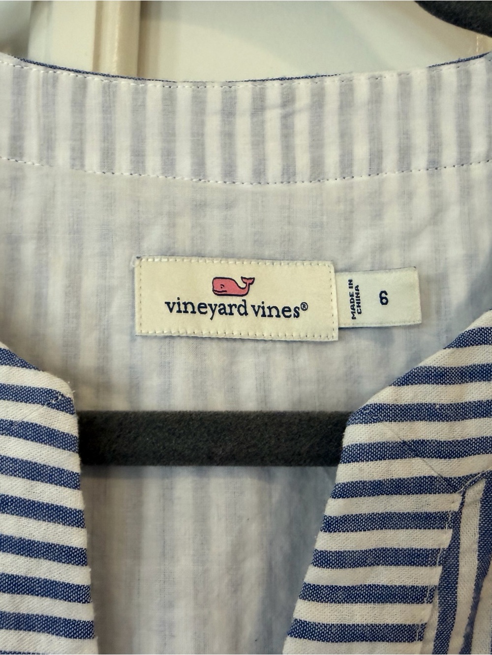Vineyard Vines Seersucker Blue & White Striped Wrap Dress - Picture 2 of 3